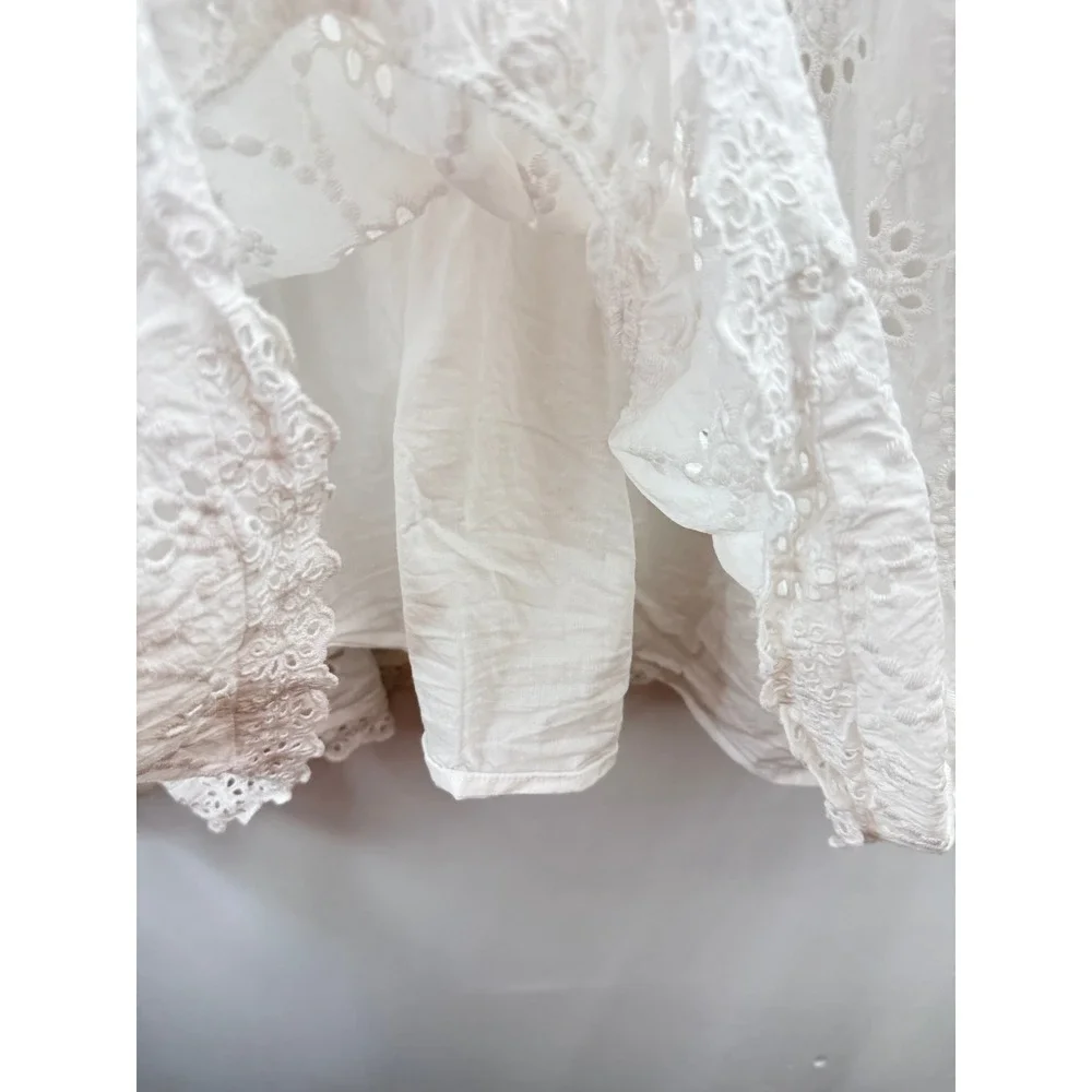 Torrid White Eyelet Cotton‎ Wrap Dress Plus Size 5 Boho Wedding Beachy Classic - Picture 11 of 12